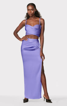 Draped Asymmetrical Maxi Skirt | Royal