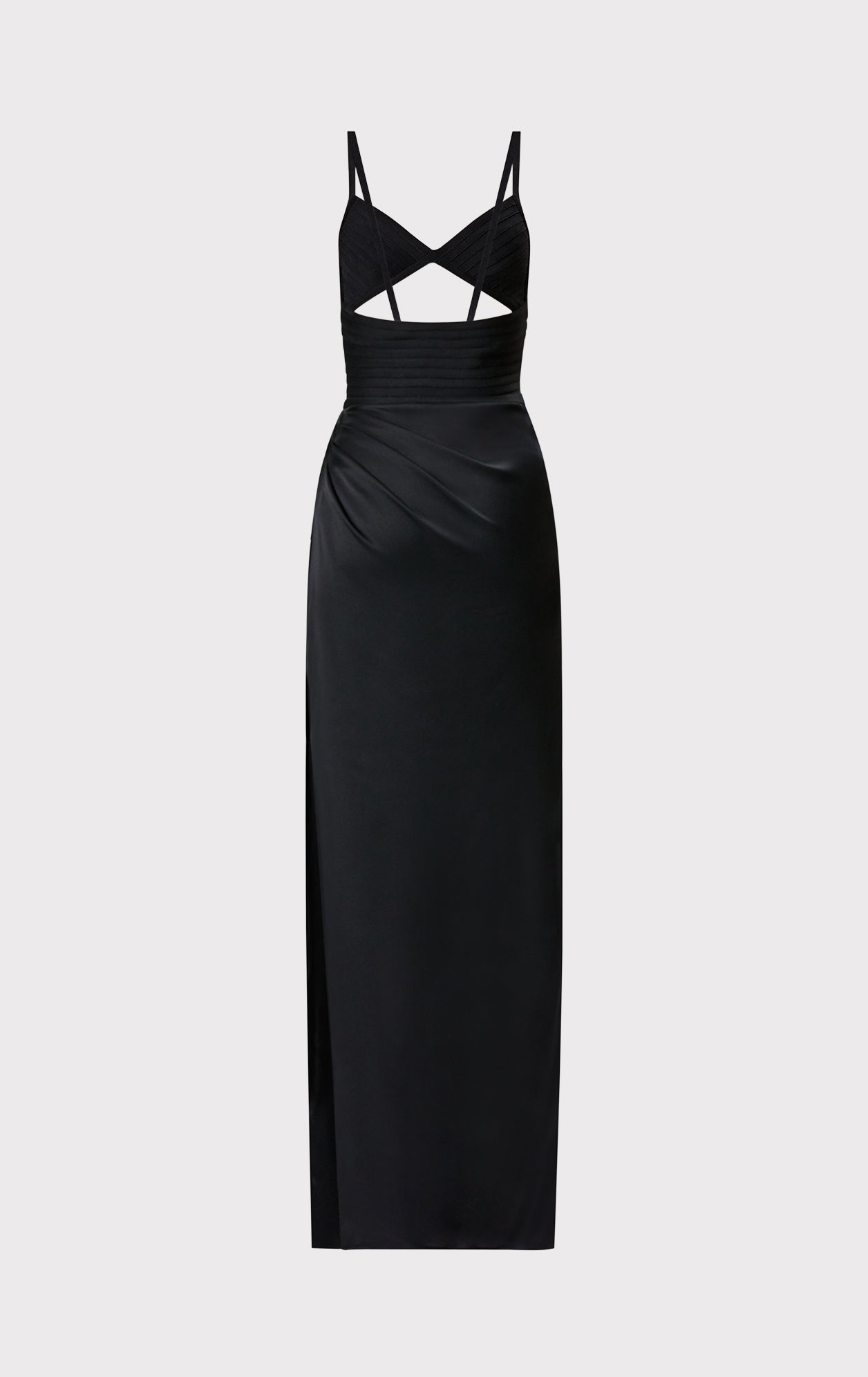 Hervé Léger X Law Roach Draped Cutout Gown | Black