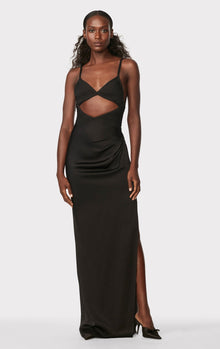 Hervé Léger X Law Roach Draped Cutout Gown | Black