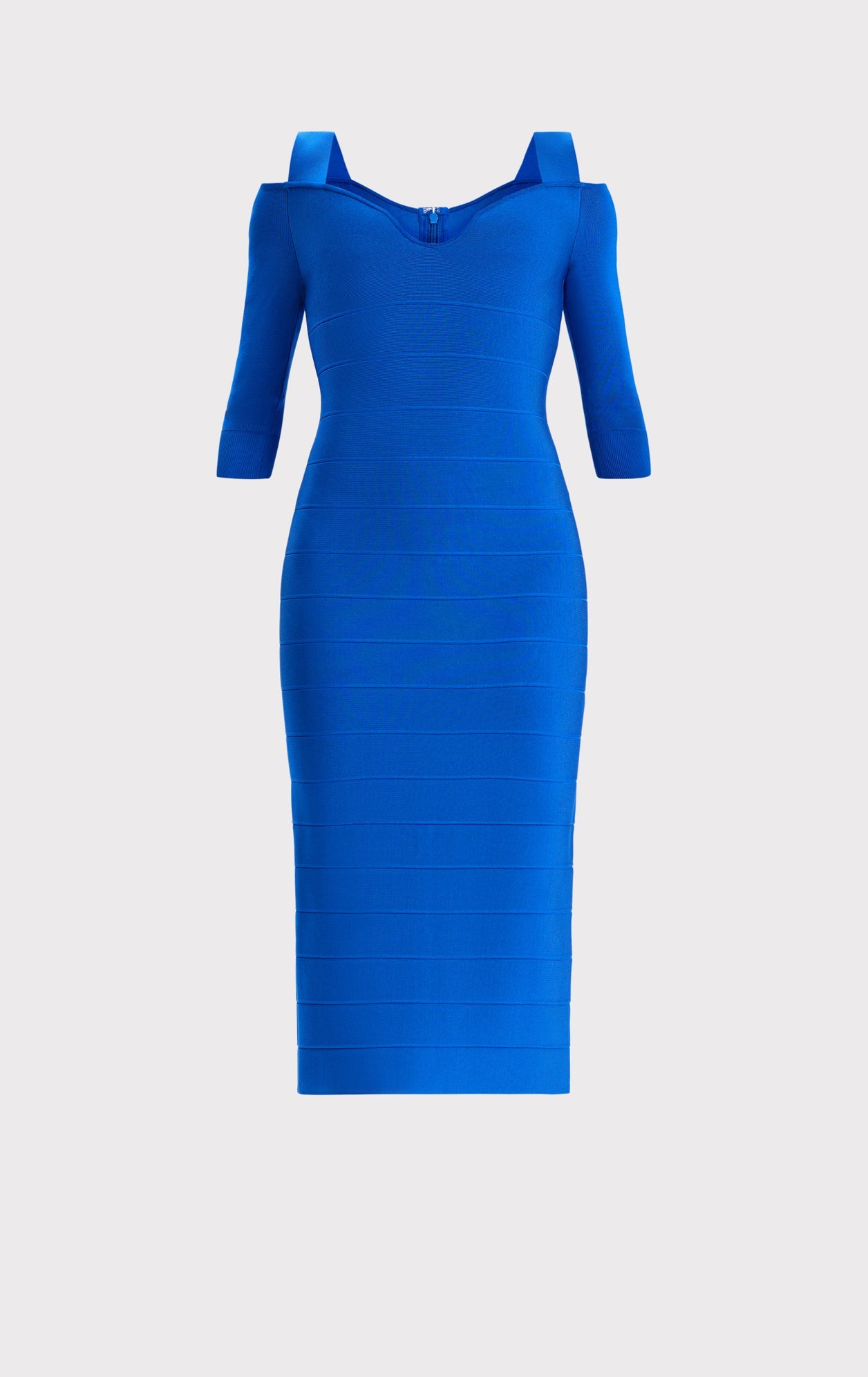 Notched Bateau Midi Dress | Bright Blue