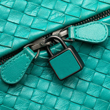 Bottega Veneta | Pre-Owned Nappa Intrecciato Cube Shoulder Bag | Blue/Turquoise