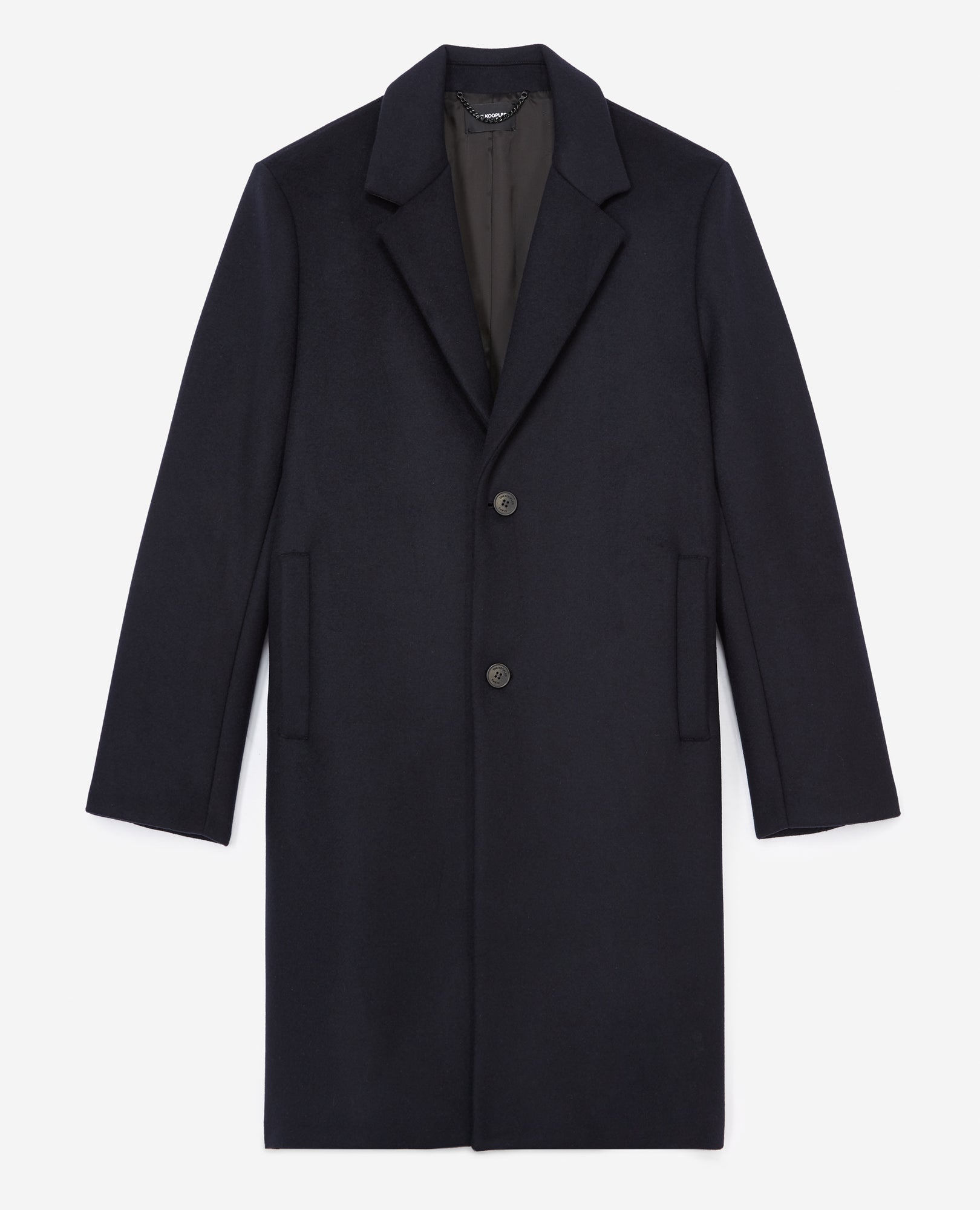 Blue Wool 2 Button Coat | Men | Dark Navy