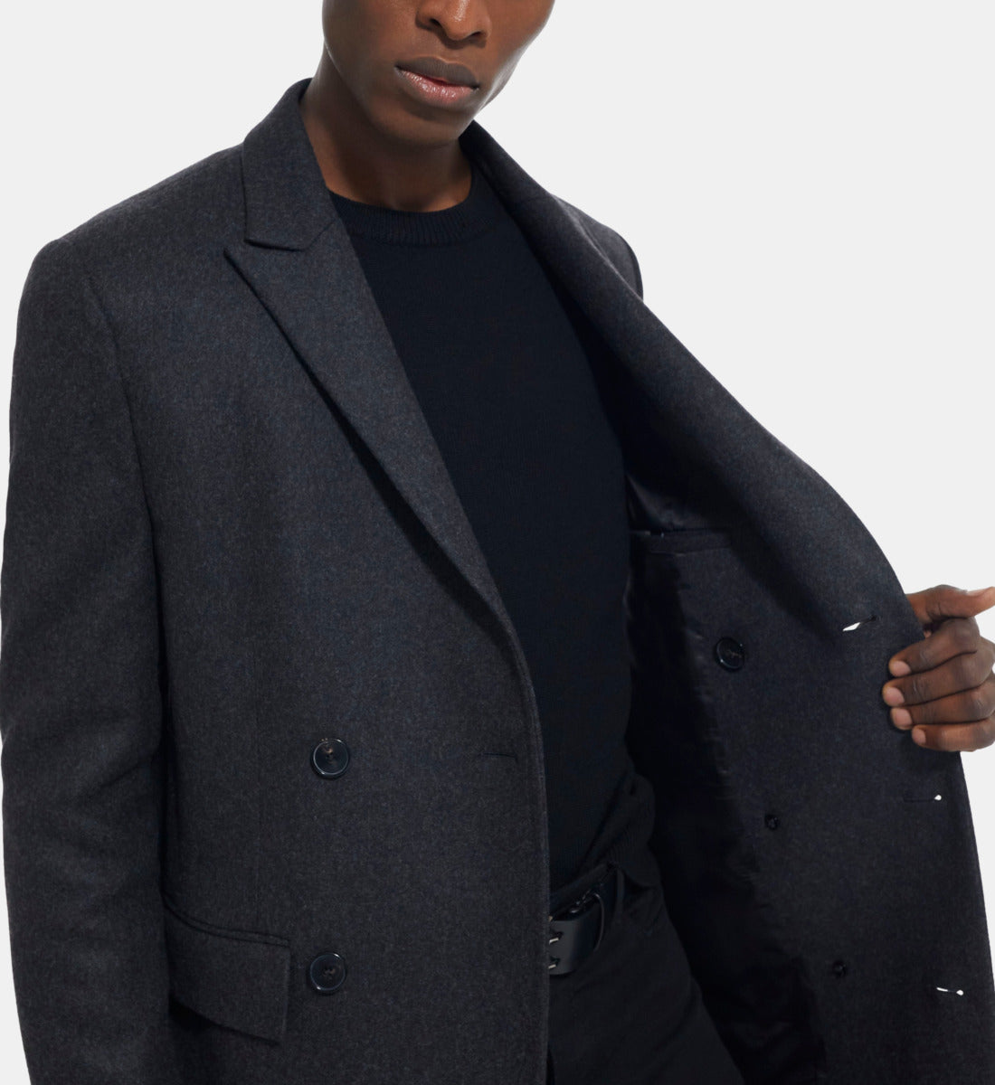 Long Gray Wool Coat | Men | Grey