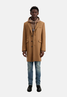 Long Coat In Wool Blend | Men | Camel