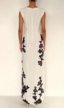 Womens | Aahi Heavy Crepe Maxi Dress | Black/White