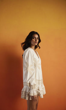 Womens | Ari Cotton Poplin Short Dress | White