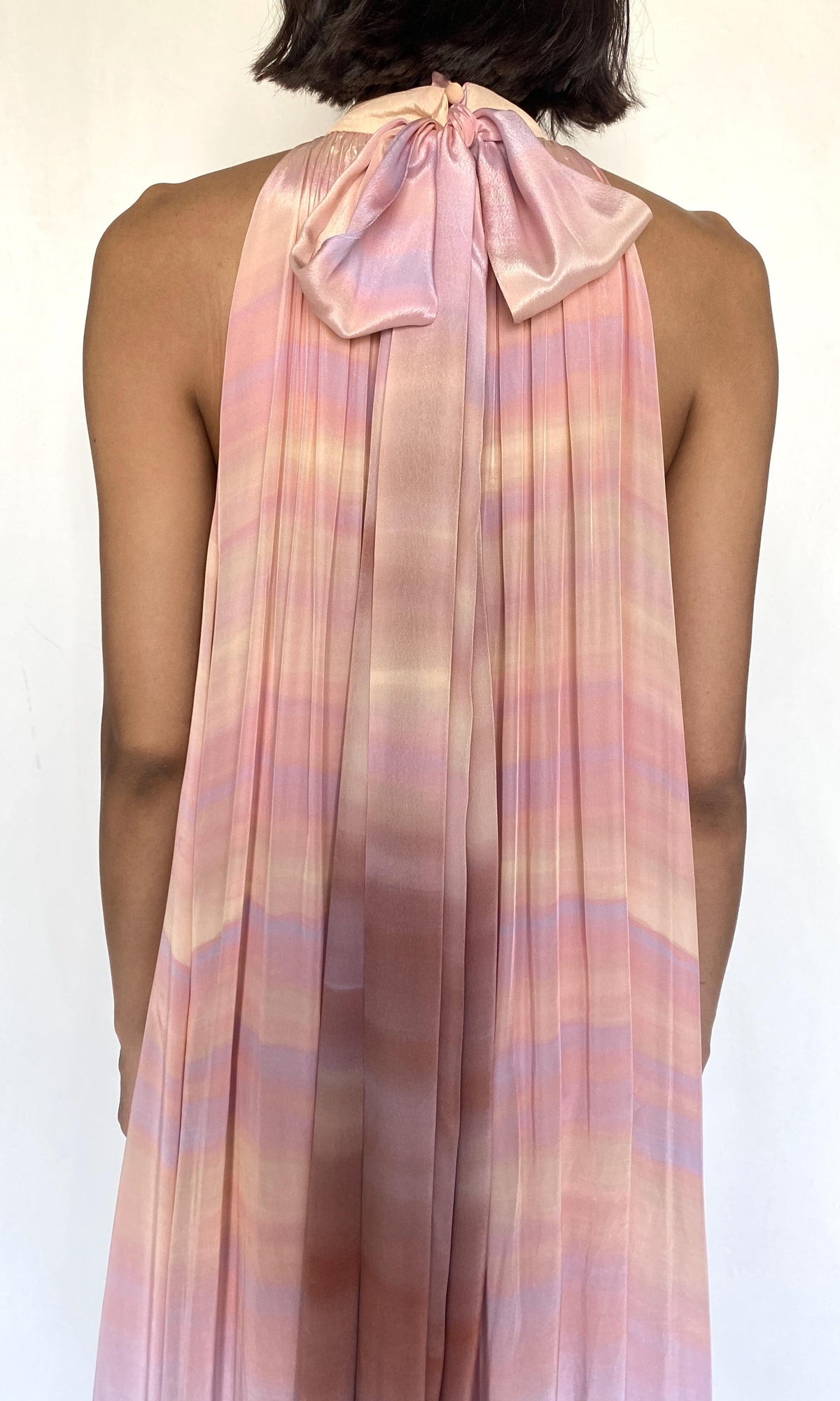 Womens | Asma Viscose Natural Crepe Back Ties Maxi Dress | Multi