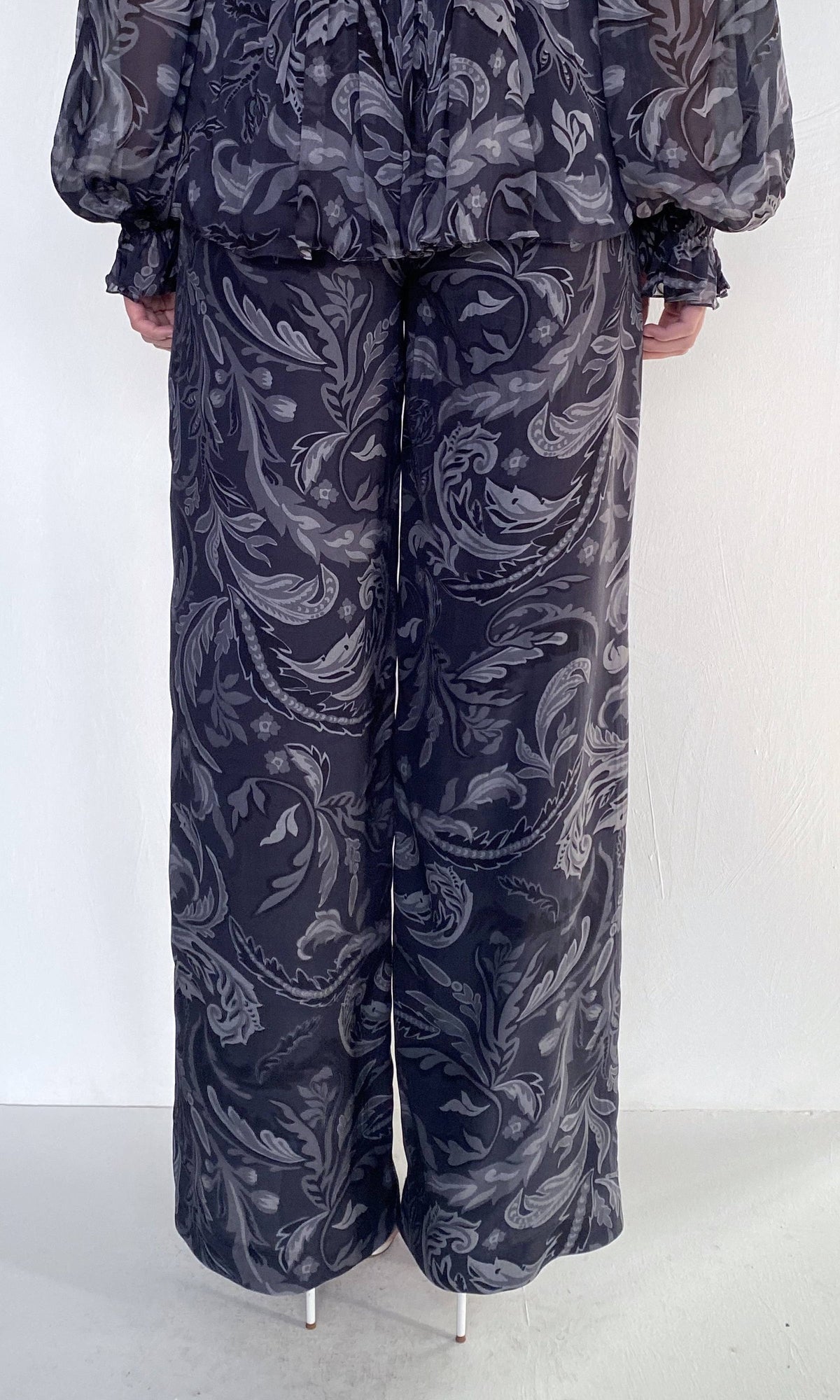Womens | Atri Viscose Heavy Crepe Straight Pants | Grey