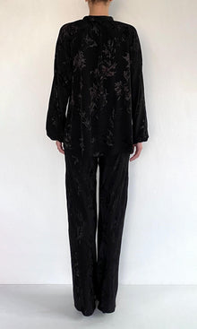 Womens | Aura Viscose Flower Jacquard Shirt | Black