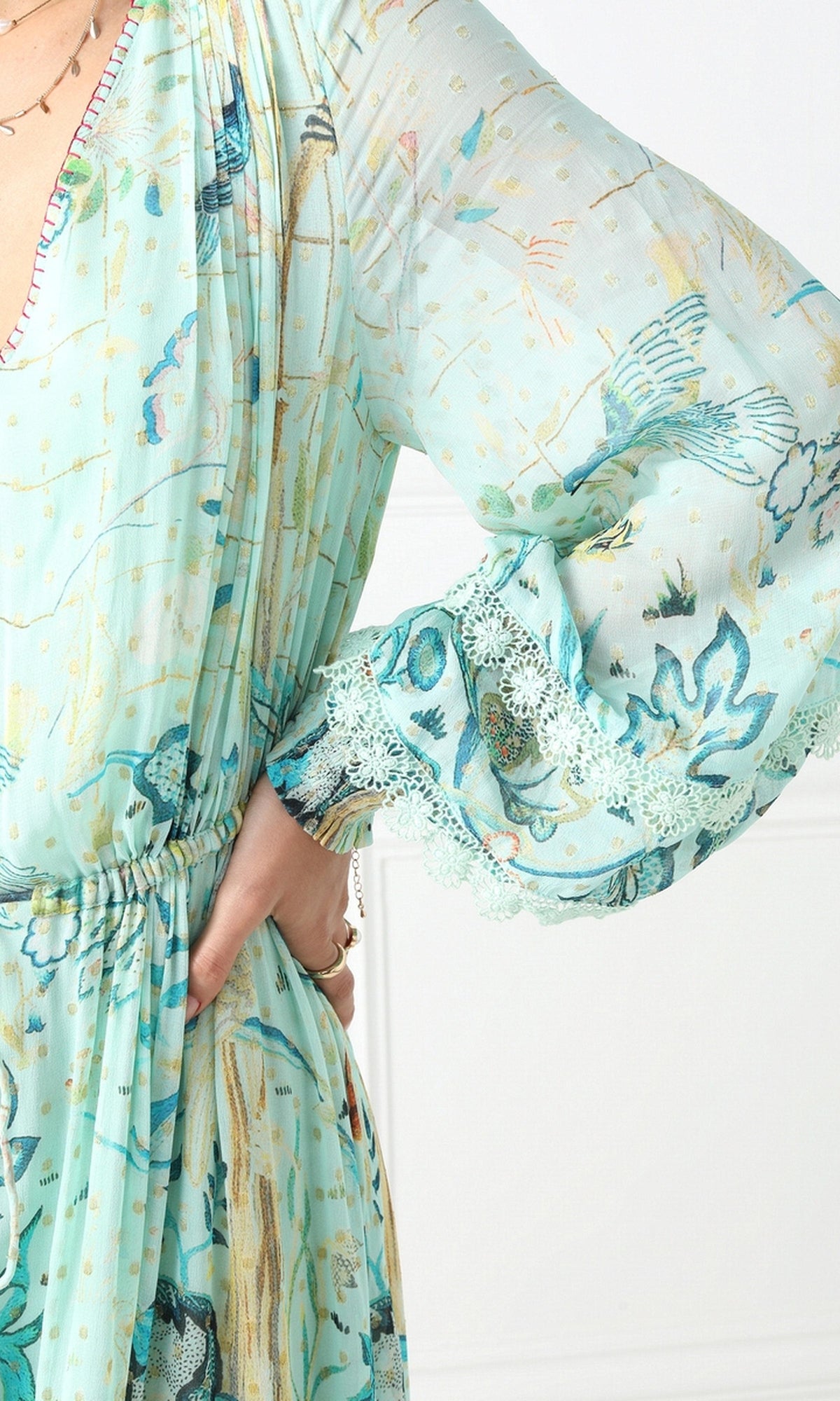 Womens | Cosmic Viscose Georgette Dobby Long Dress | Cosmic