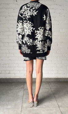 Hemant And Nandita | Dea Jacquard Acrylic Nylon Mini Skirt | FA24 | Black White