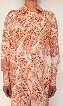 Hemant And Nandita | Fiza Cotton Over Sized Shirt | Powder Pink