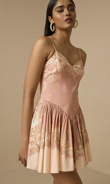 Hemant And Nandita | Fiza Cotton Poplin Short Dress | Powder Pink