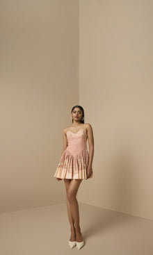 Hemant And Nandita | Fiza Cotton Poplin Short Dress | Powder Pink