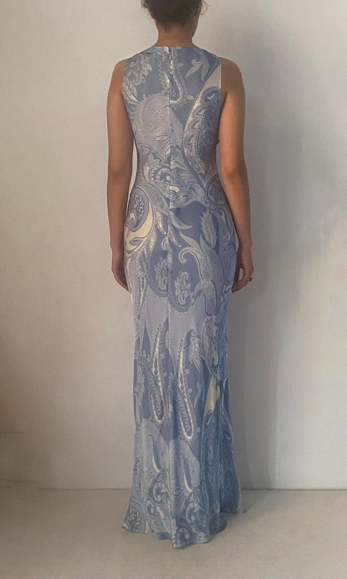 Hemant And Nandita | Fiza Viscose Satin Long Dress |SP25 | Powder Blue