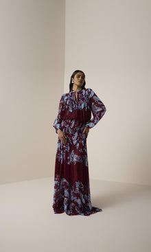 Womens | Hiba Dotted Lurex Long Skirt | Merlot