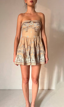 Womens | Inv Linen Cotton Short Dress | Beige