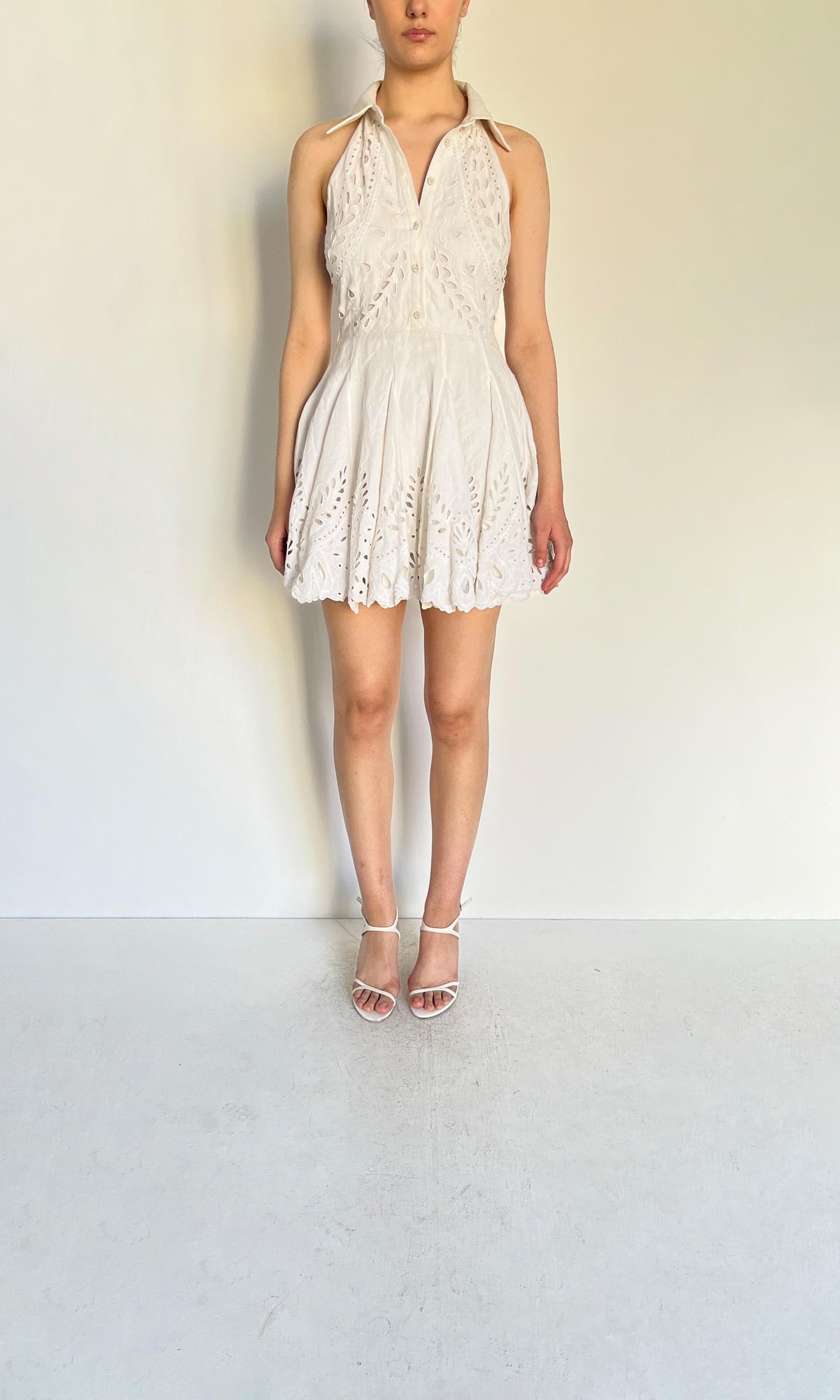 Womens | Inv Cotton Linen Short Dress | White