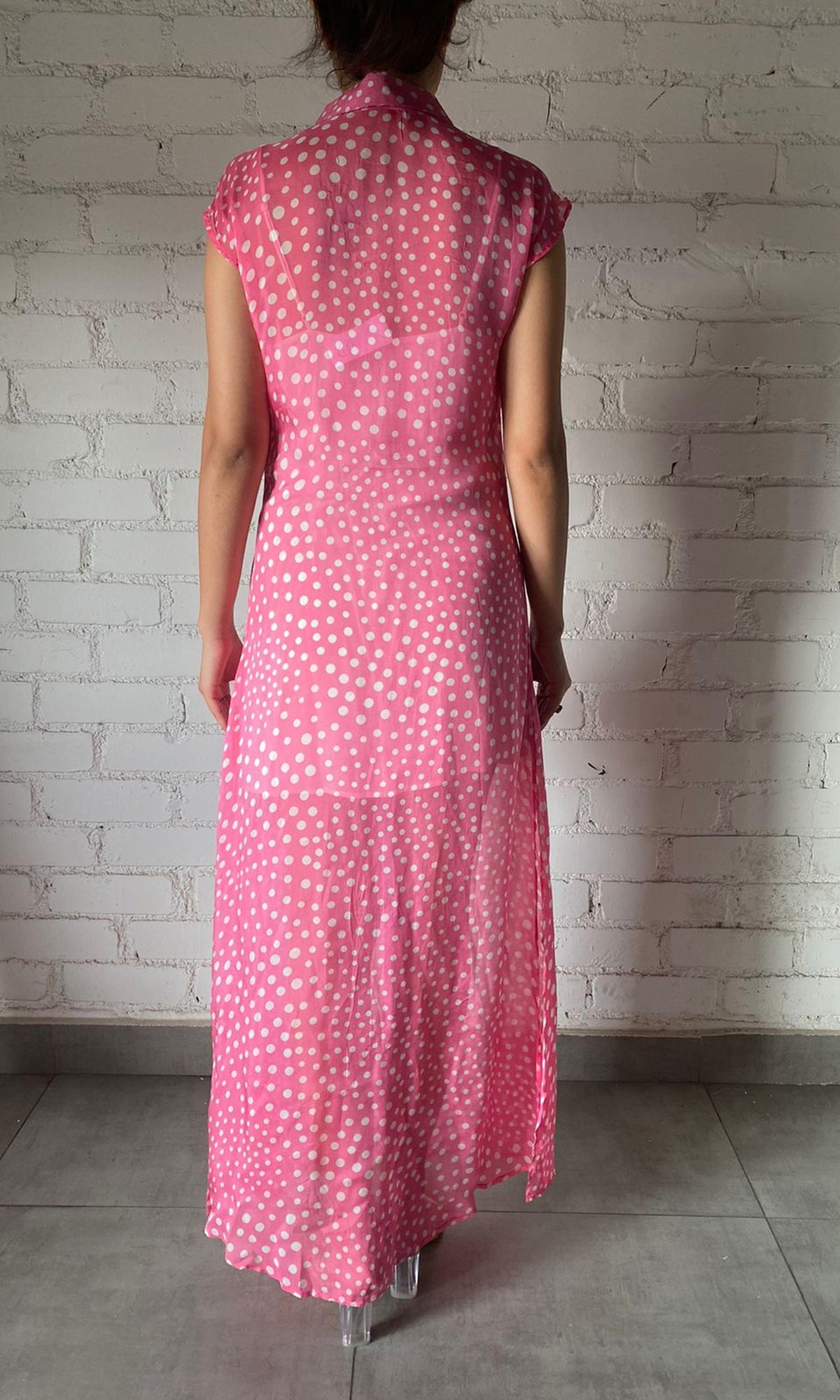 Womens | Inv Viscose Flat Chiffon Long Dress | Pink