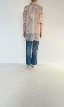 Womens | Inv Viscose Georgette Golden Stripe Shirt | Off White