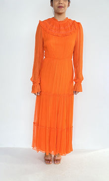 Womens | Inv Viscose Long Dress | Orange