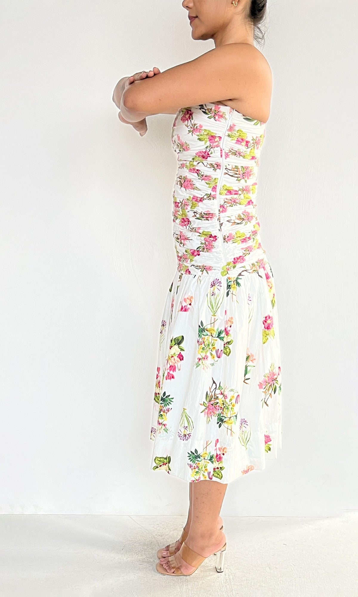Womens | Inv Cotton Poplin Midi Dress | White Multi