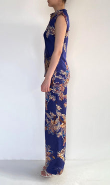 Womens | Leela Viscose Satin Cowl Sleeveless Top | Midnight Blue