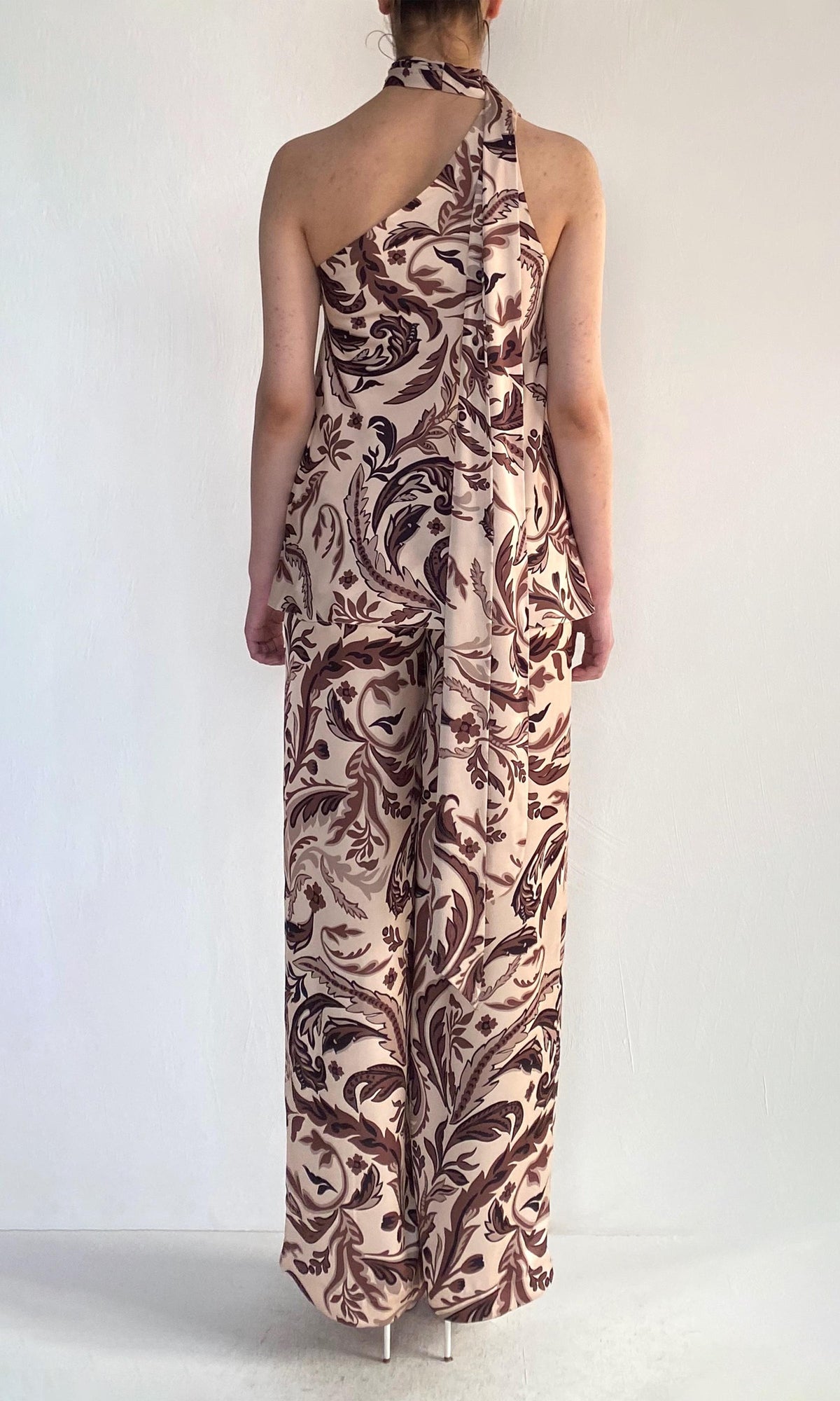 Womens | Lira Polyester Double Satin Pants | Eggshell
