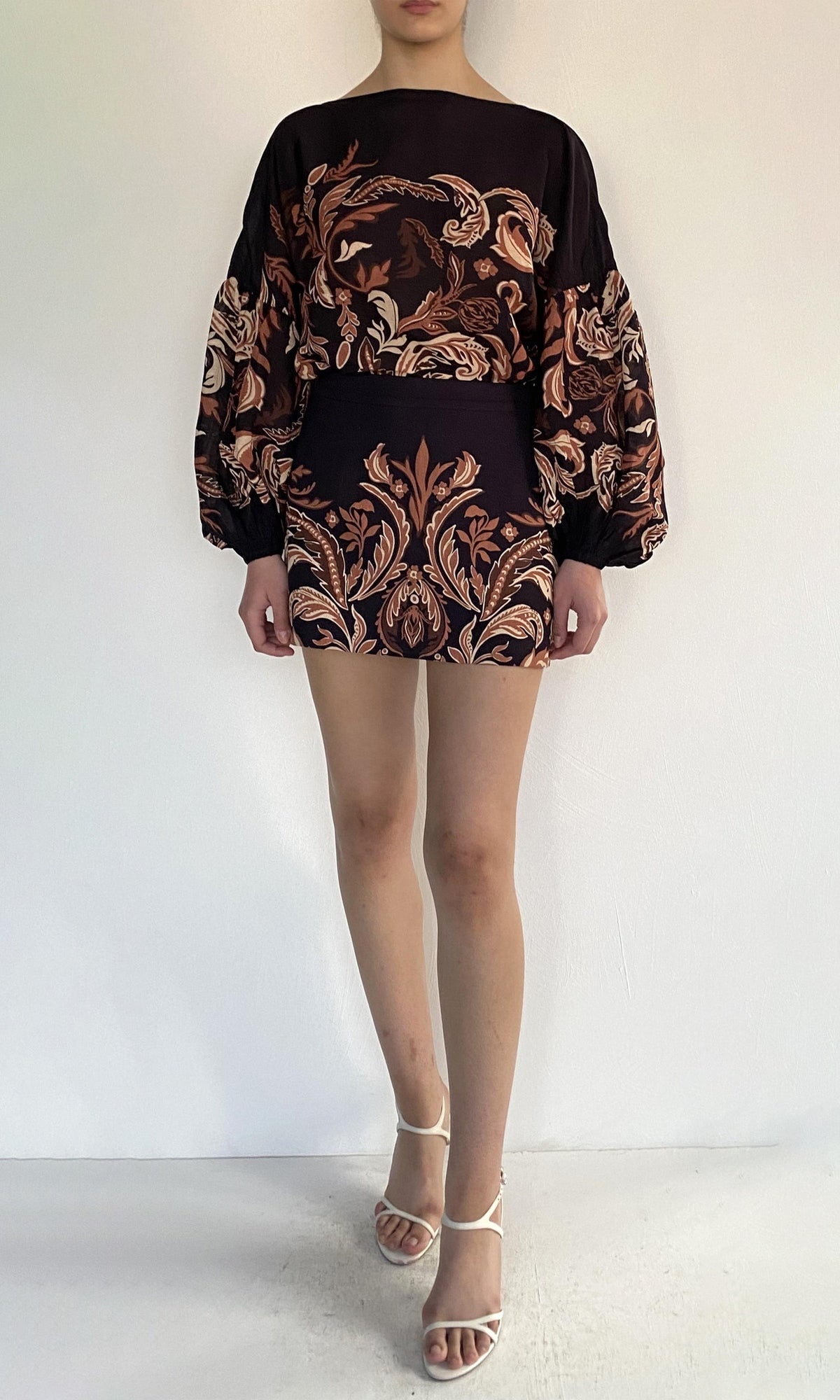 Womens | Lira Linen Cotton Mini Skirt | Brown