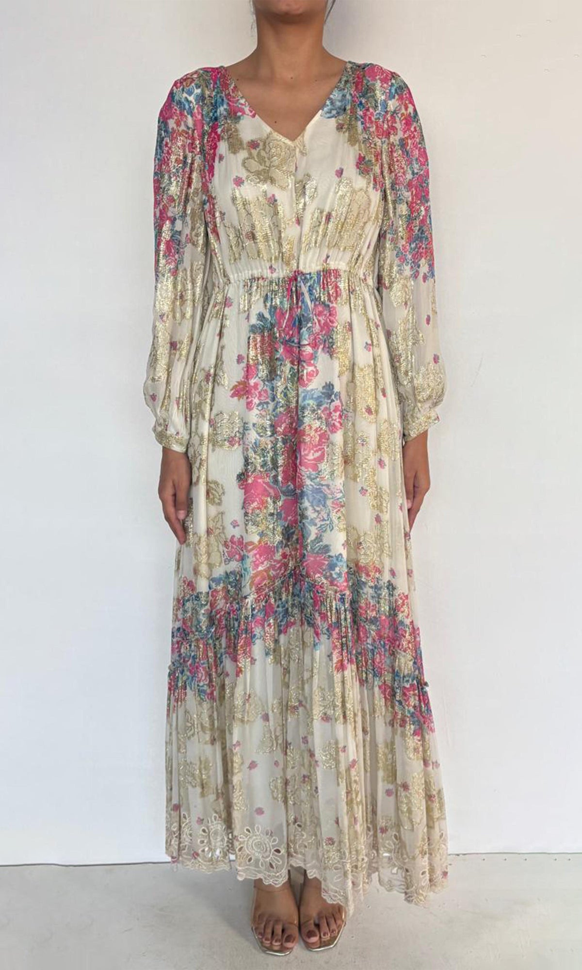 Womens | Mila Viscose Kaftan | White Multi