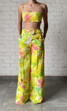 Womens | Mina Linen Cotton Bandeau | Yellow Floral