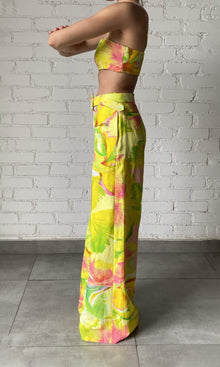 Womens | Mina Cotton Linen Bandeau | Yellow Floral