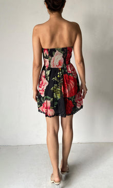 Womens | Maaz Viscose Satin Short Dress | Black Multi