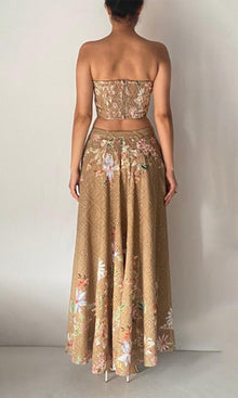 Womens | Nava Cotton Schiffli Long Skirt | Beige