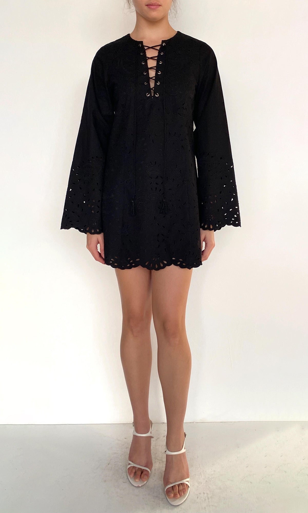 Womens | Rai Cotton Poplin Mini Dress | Black