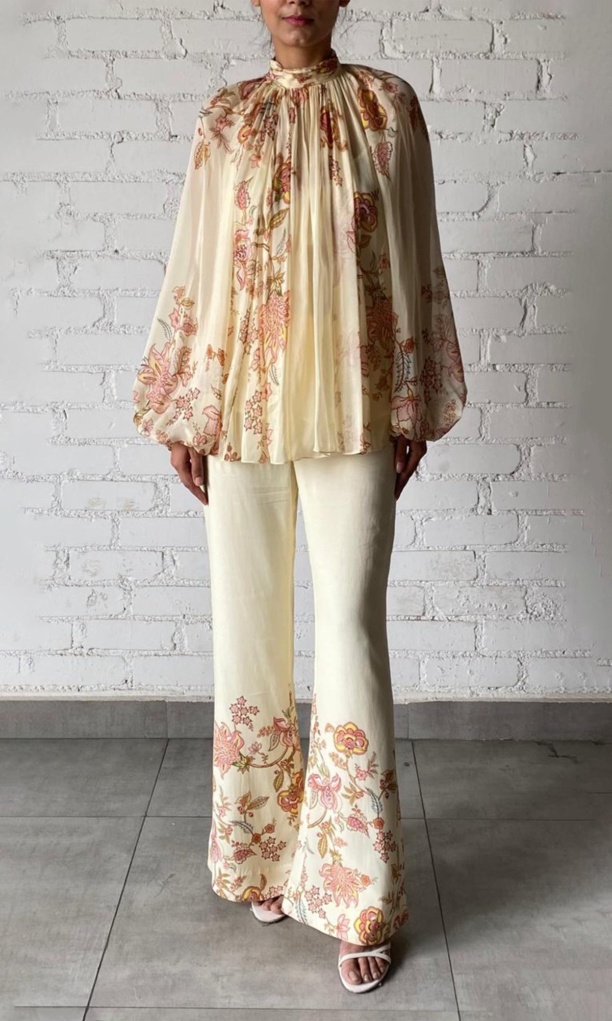 Womens | Riah Viscose Flat Chiffon Top | Ivory