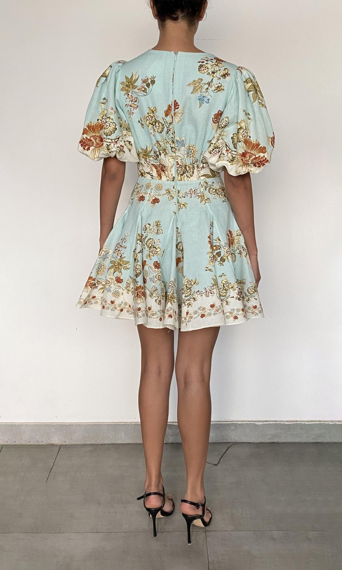 Hemant And Nandita | Rohi Linen Cotton Short Dress | Turquoise Multi