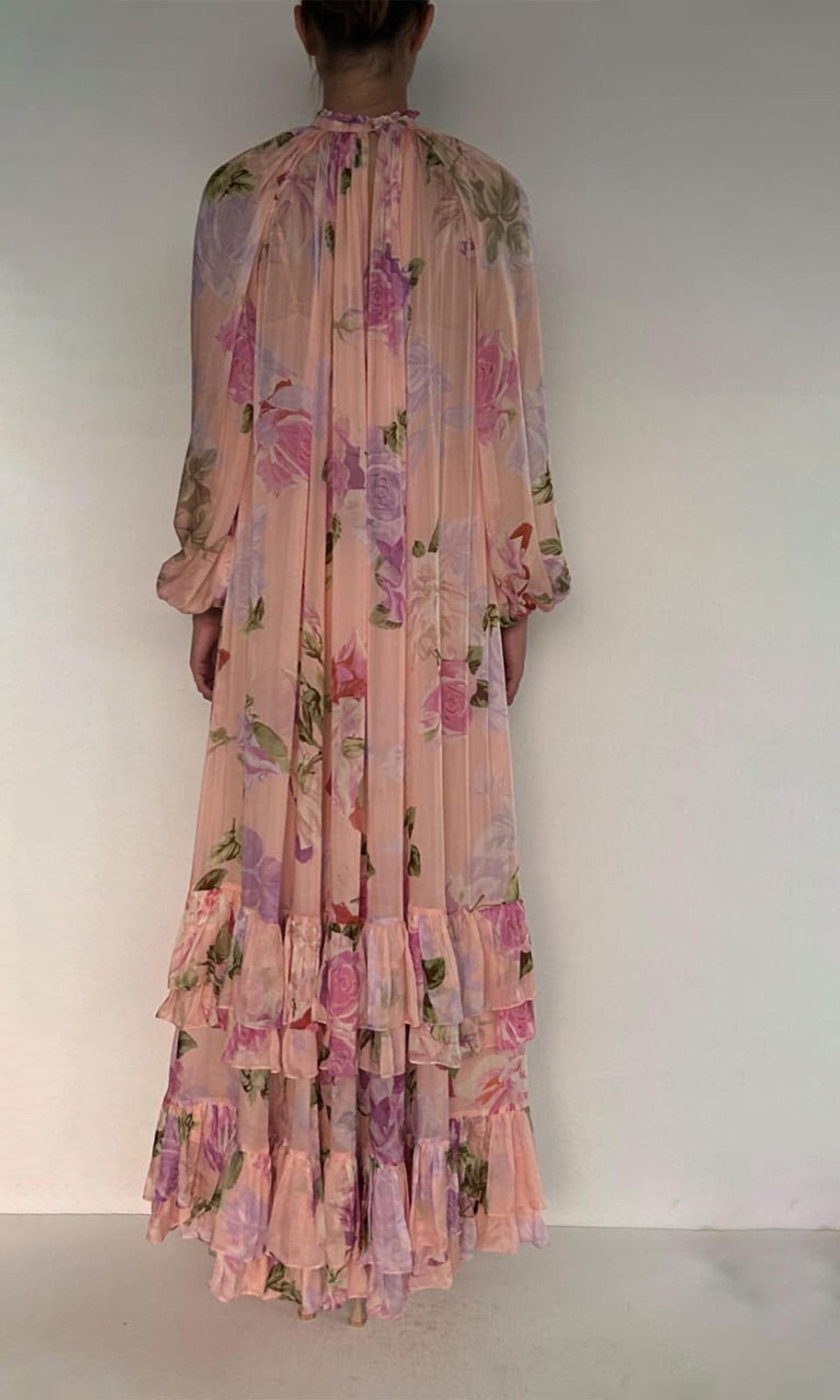 Womens | Ruba Viscose Flat Chiffon Maxi Dress | Pink