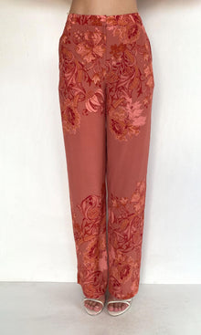 Womens | Vine Viscose Heavy Crepe Straight Pants | Coral