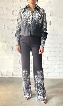 Womens | Viri Heavy Crepe Pants | Black White