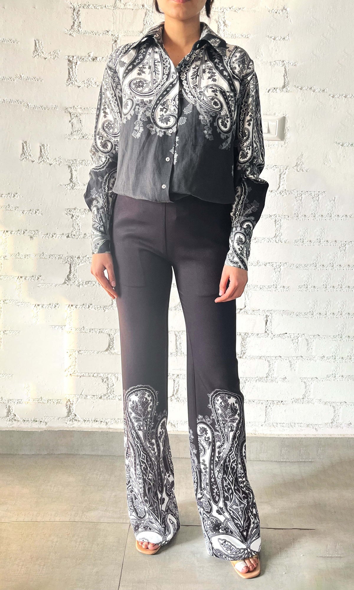 Womens | Viri Heavy Crepe Pants | Black White