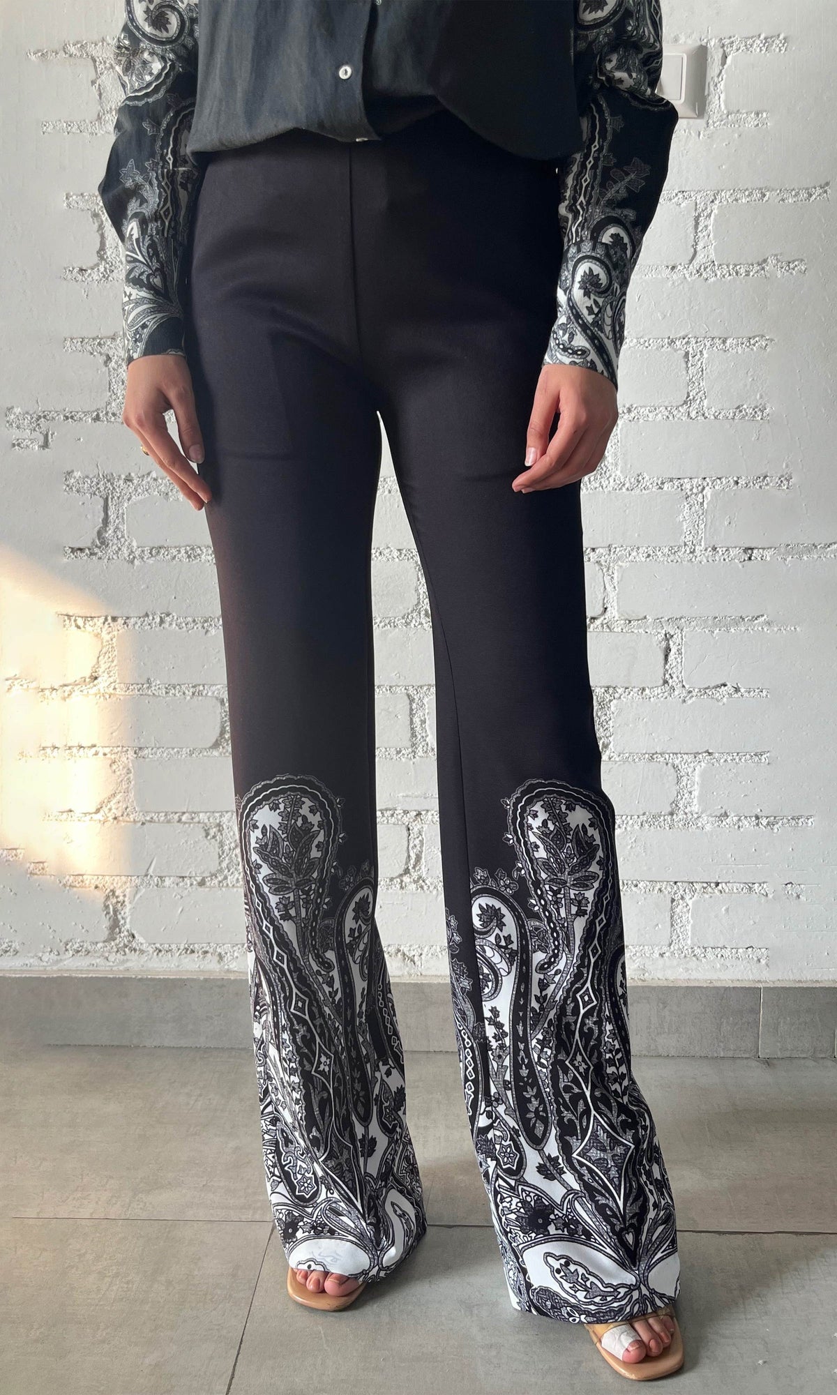 Womens | Viri Heavy Crepe Pants | Black White