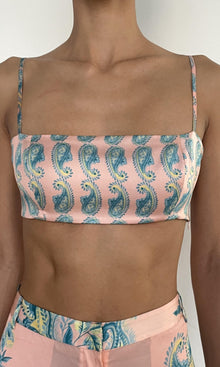 Womens | Wani Viscose Satin Bandeau | Pink Blue Multi
