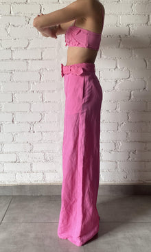 Womens | Yuri Linen Cotton Bandeau | Pink