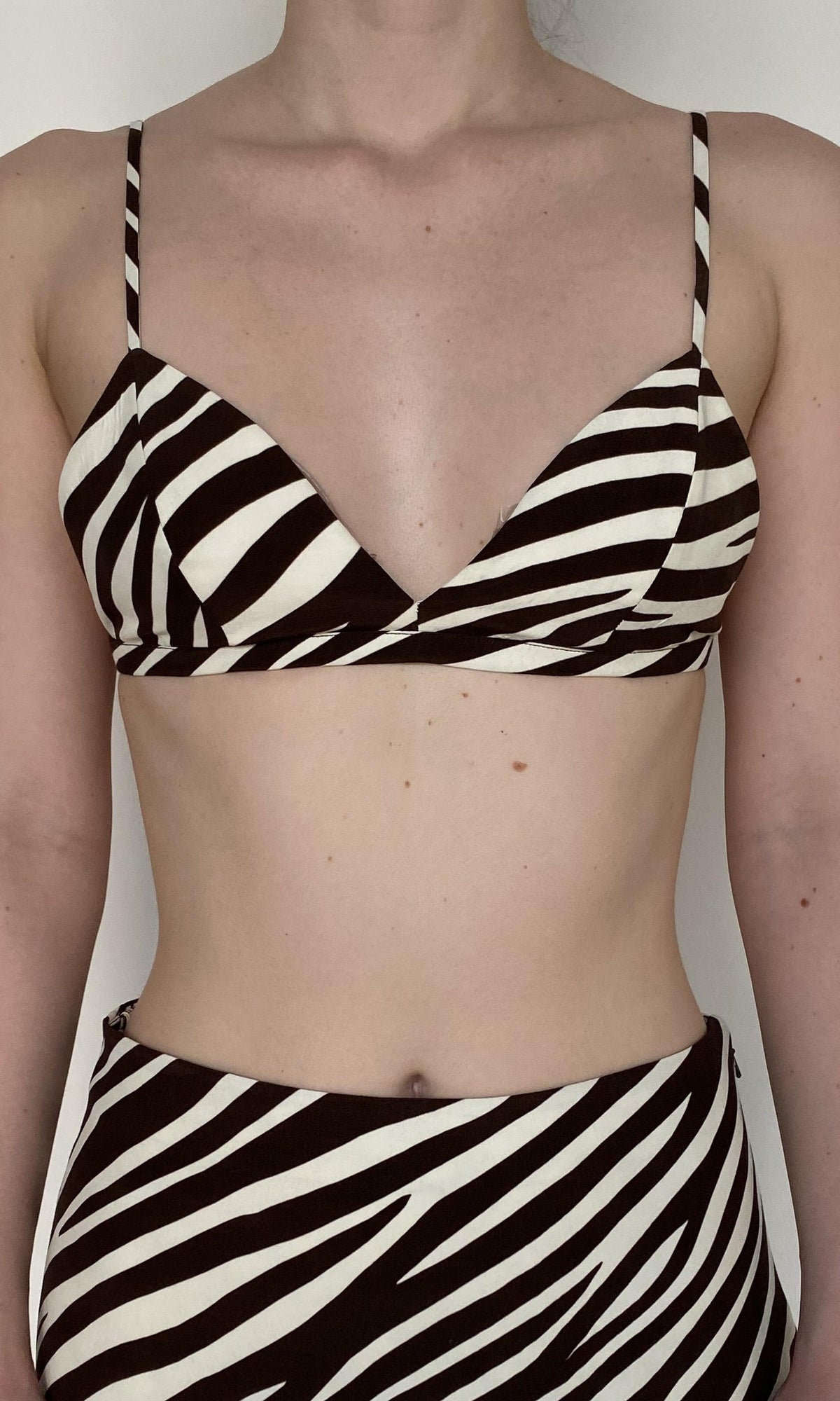 Womens | Zuba Viscose Crepe Bralette | Black White