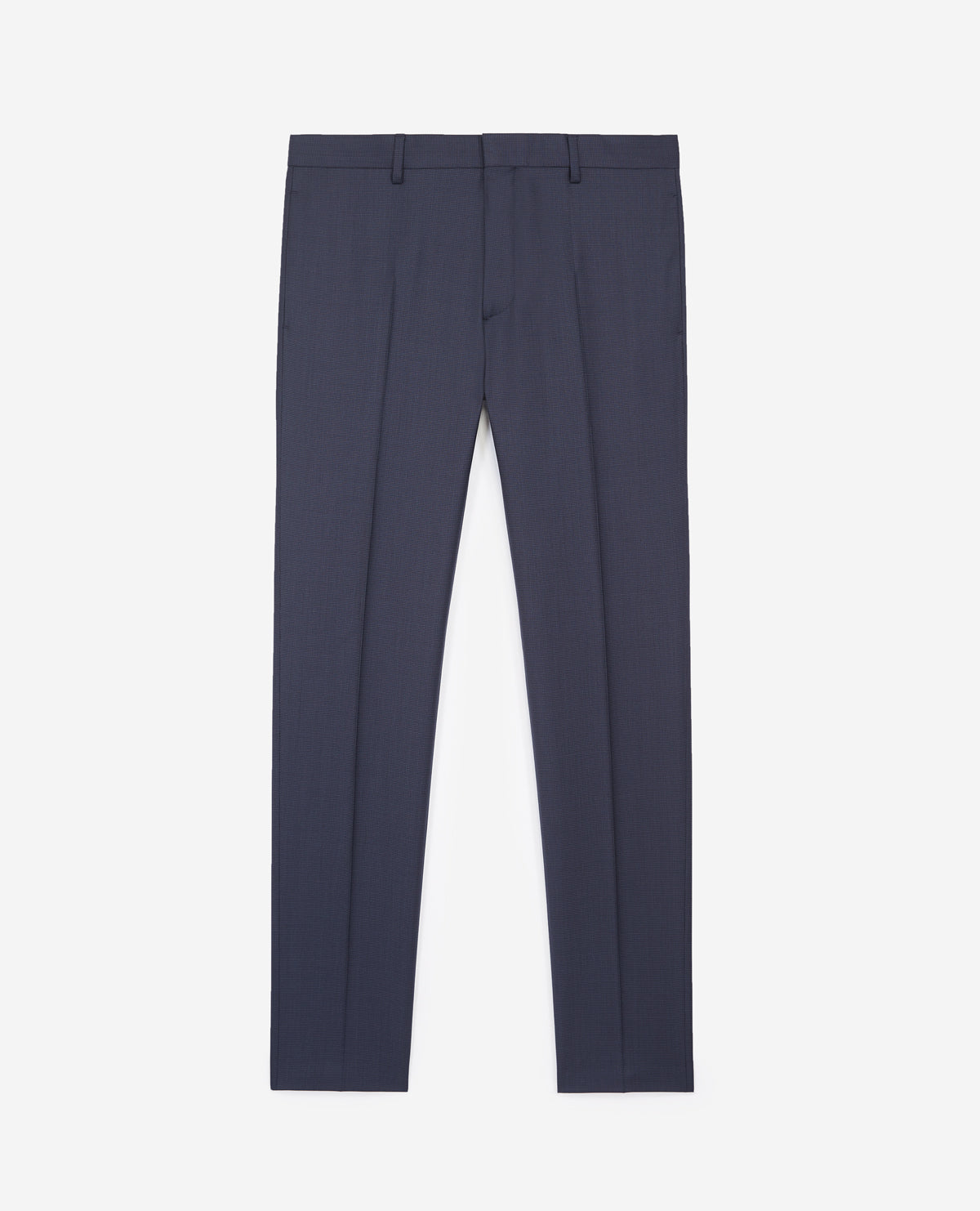 Textured Slim And Blue Wool Pants | Men | Navy x Black