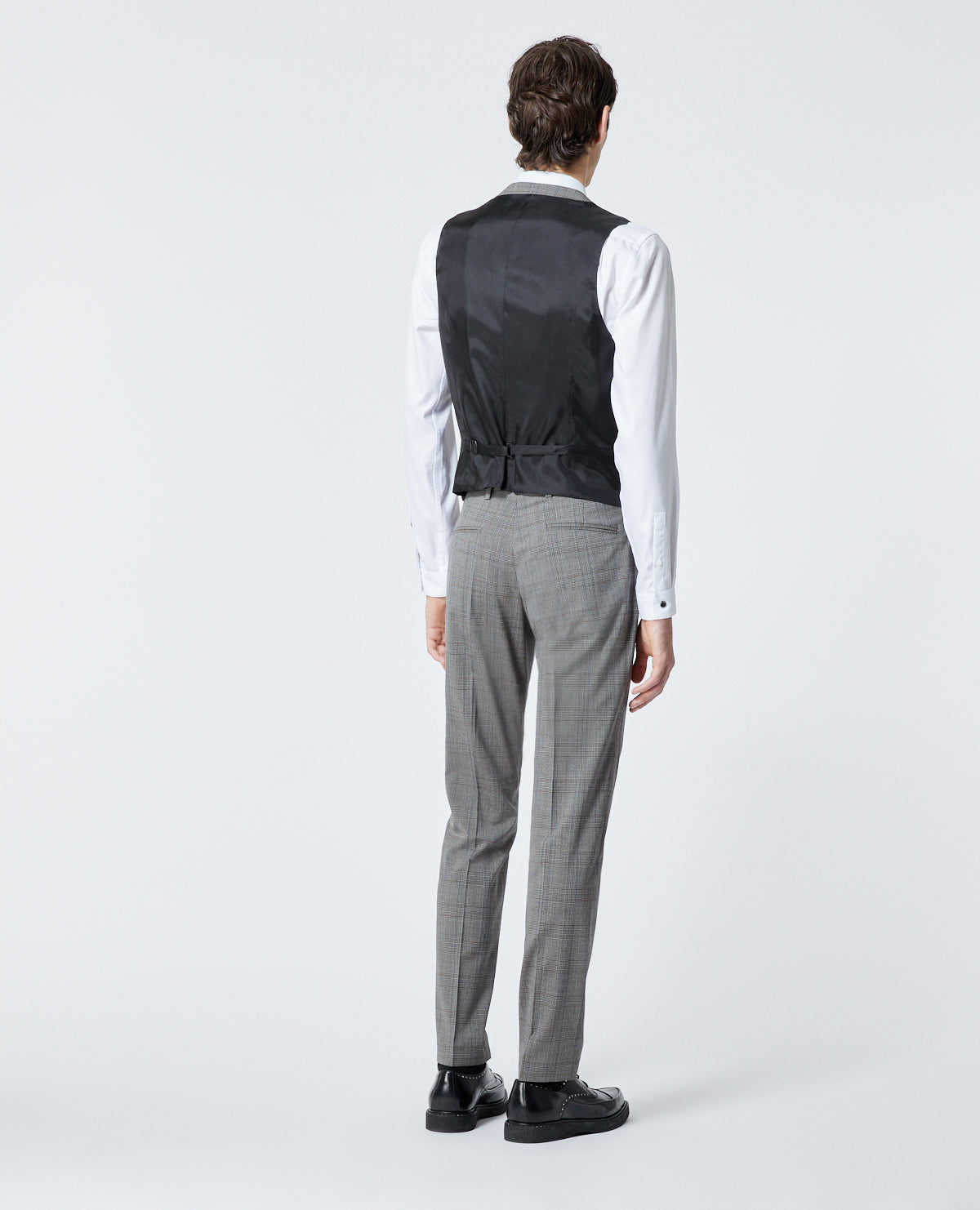 Prince Of Wales Gray Suit Pants | Men | Grey x Brown