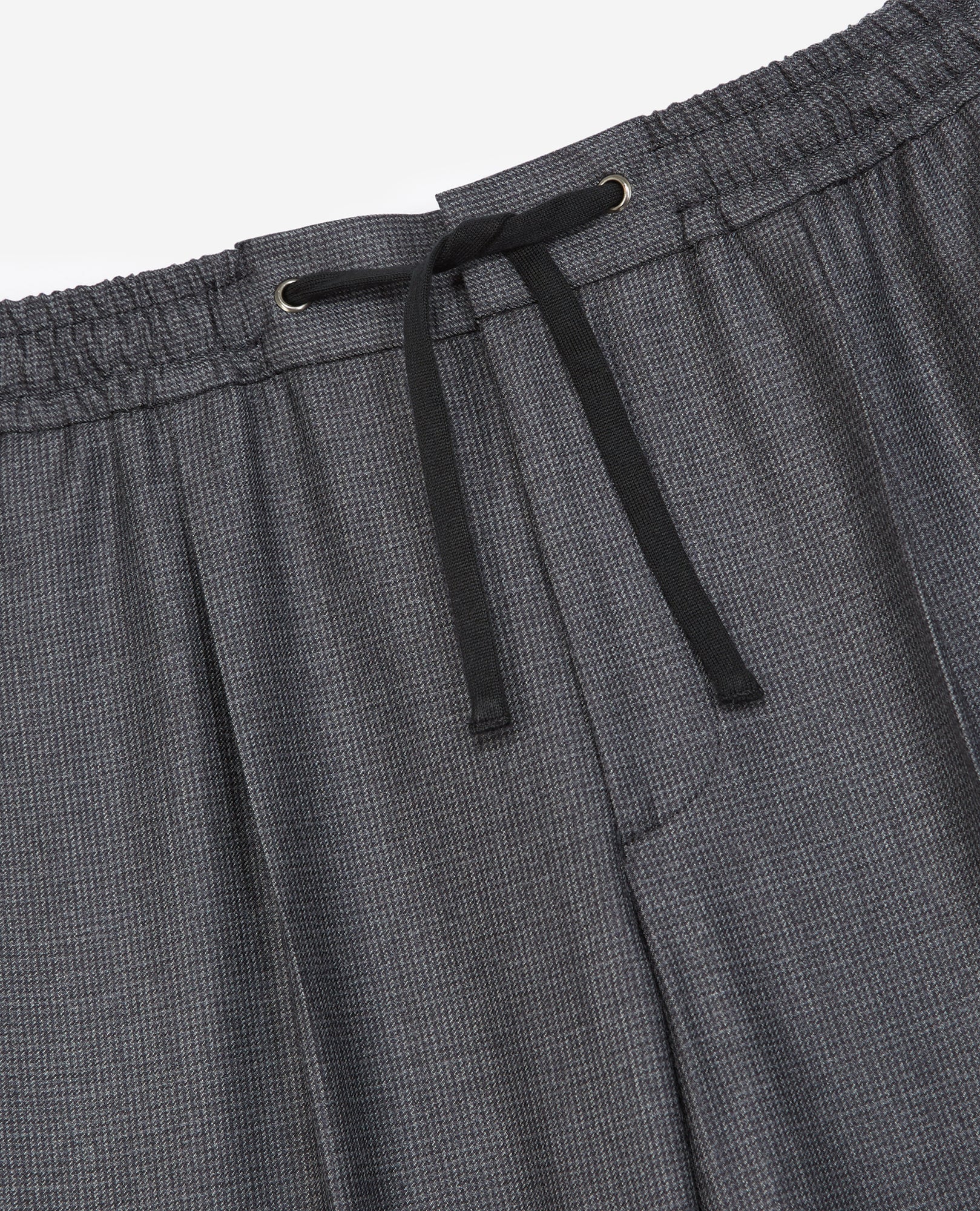 Patterned Dark Gray Wool Pants | Men | Grey Black