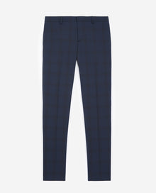 Blue Suit Pants In Wool With Check Motif | Men | Navy