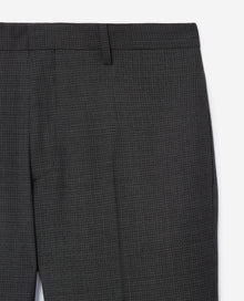 Gray Patterned Suit Pants In Wool | Men | Anthracite